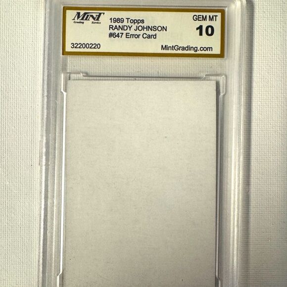 1989 Topps Front Randy Johnson #647 error card rare perfect 10 - Picture 1 of 3